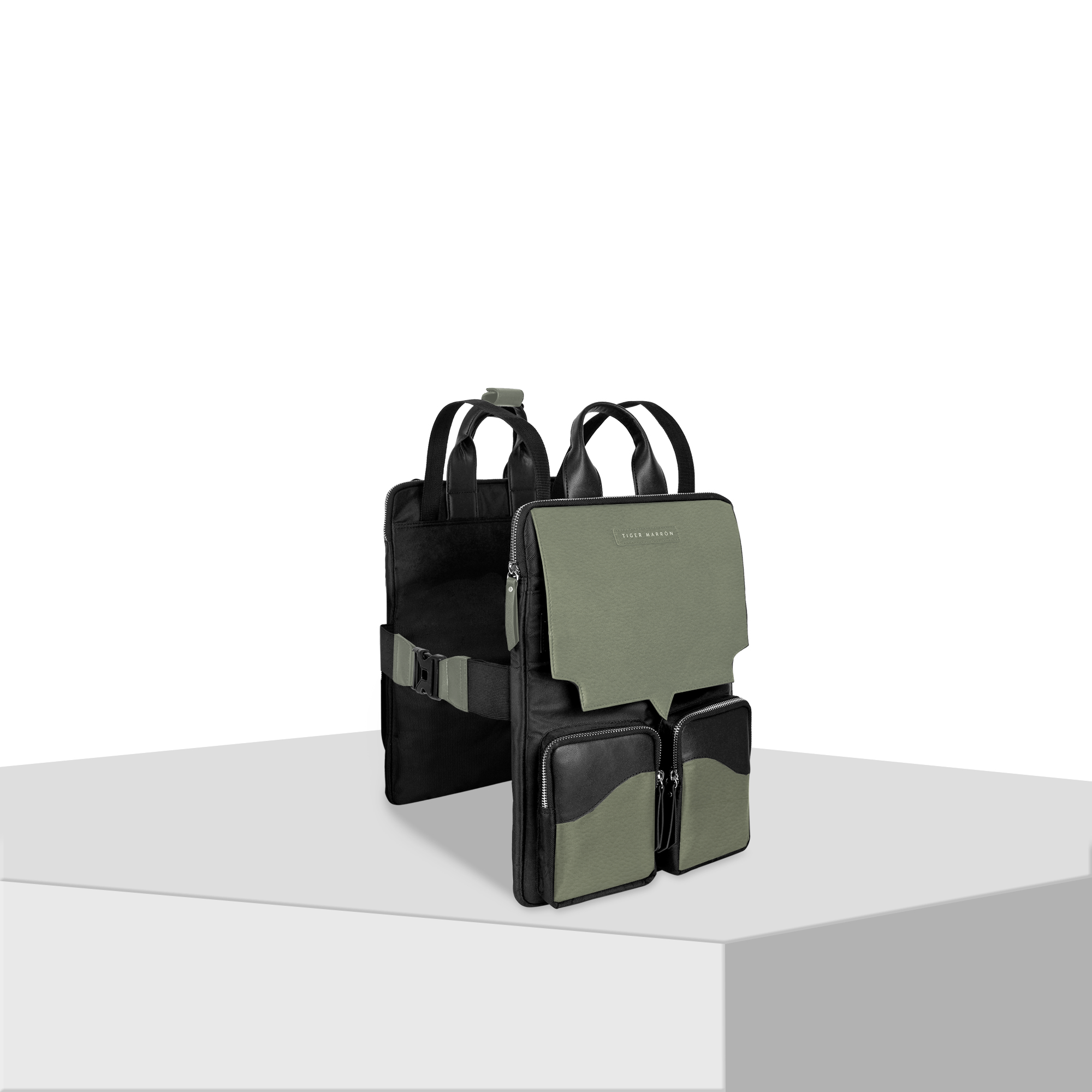 TAGGING ON LUGGAGE VEST BLACK & GREEN