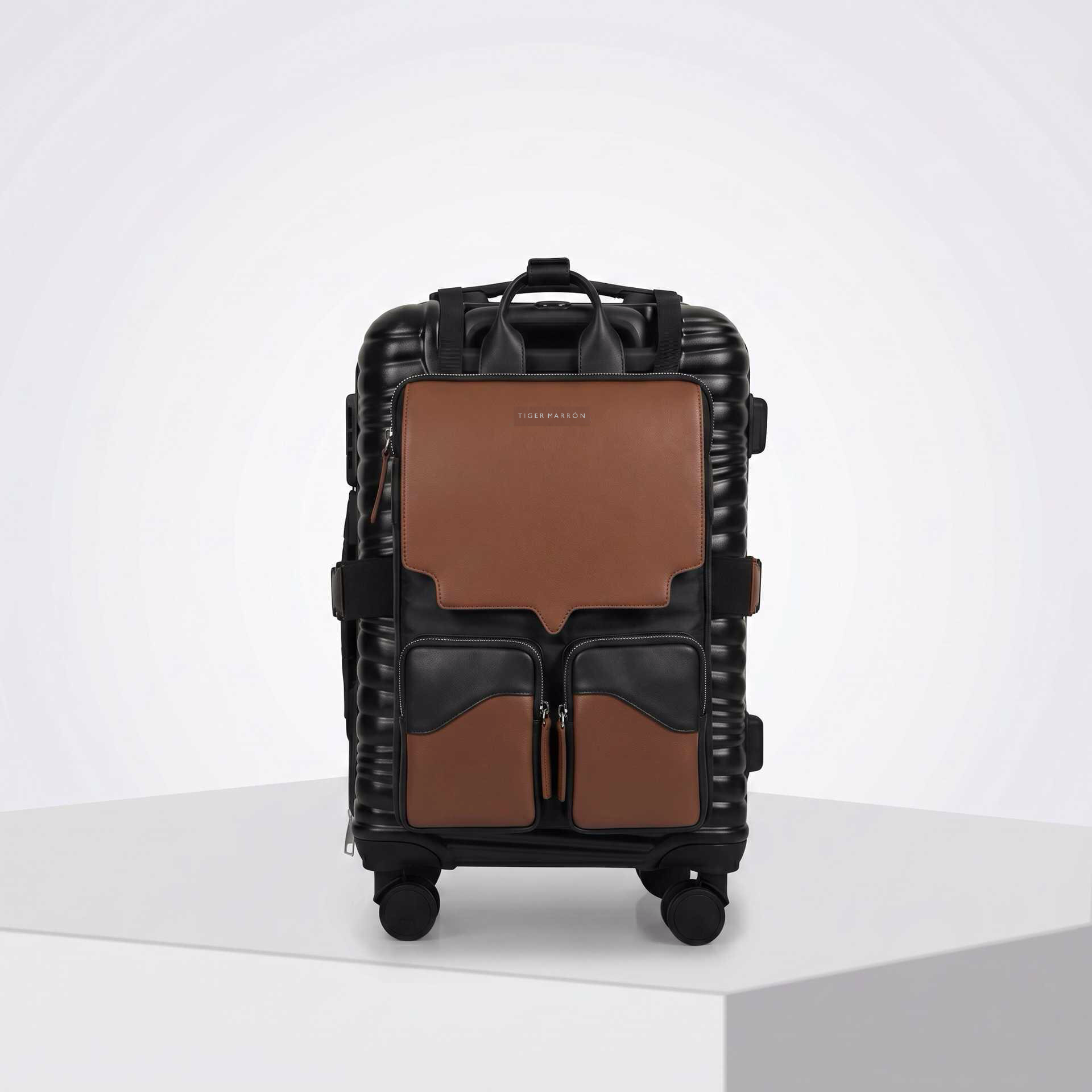 TAGGING ON LUGGAGE VEST BLACK & BROWN