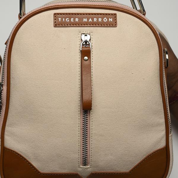 Pink & Tan Exterior Zipper Backpacks USA