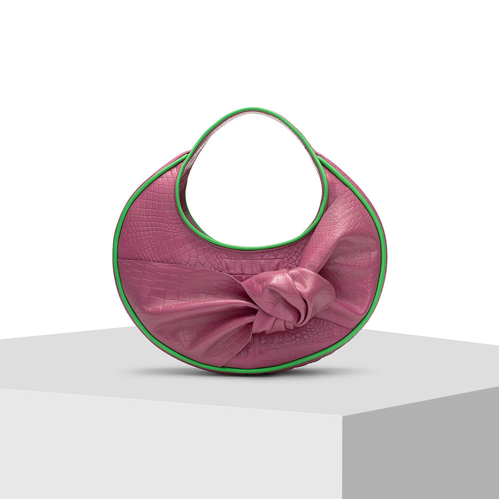 Pink Leather Tote Bag Tiger Fish