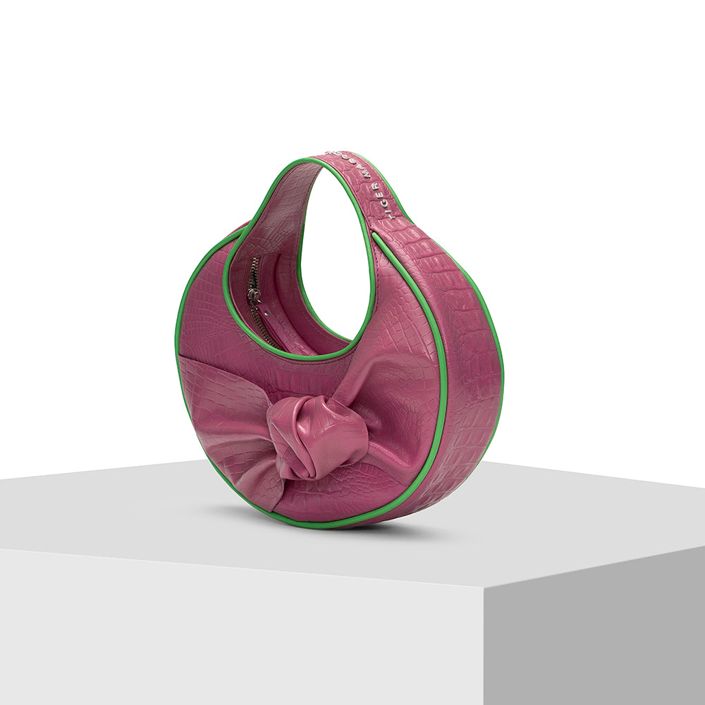 Pink Leather Tote Bag Tiger Marrón