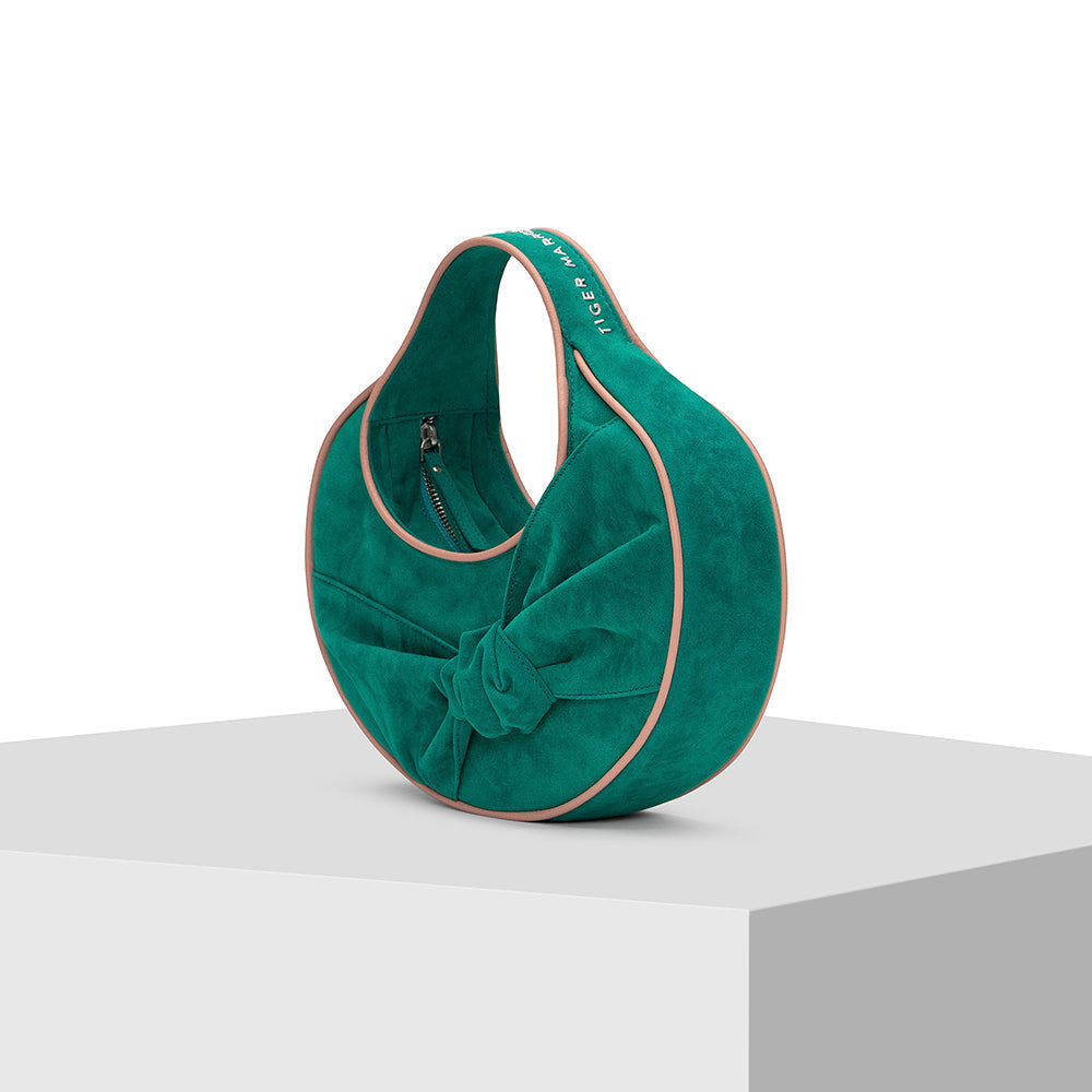 Green Leather Tote Bag Tiger Marrón
