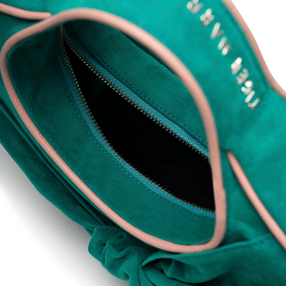 Green Leather Tote Bag Tiger Marrón x Nitya Arora