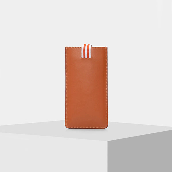 Clay Orange leather mobile cases