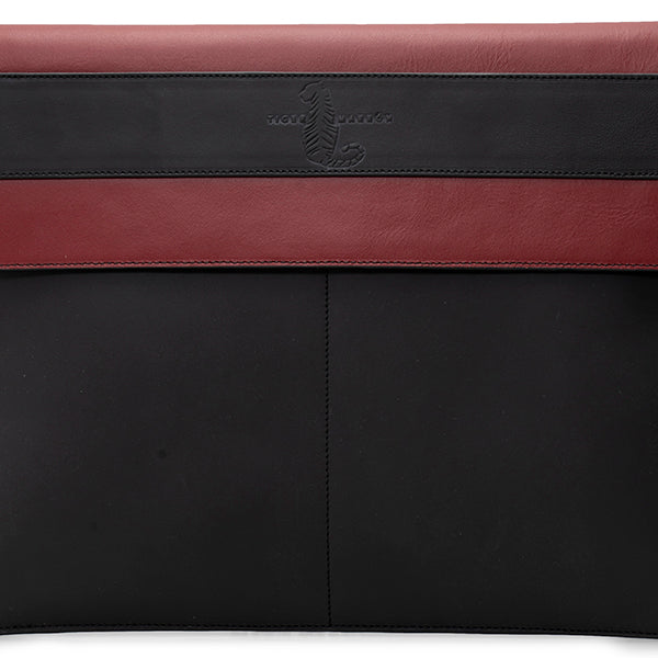 Black and Red Leather Laptop Sleeve