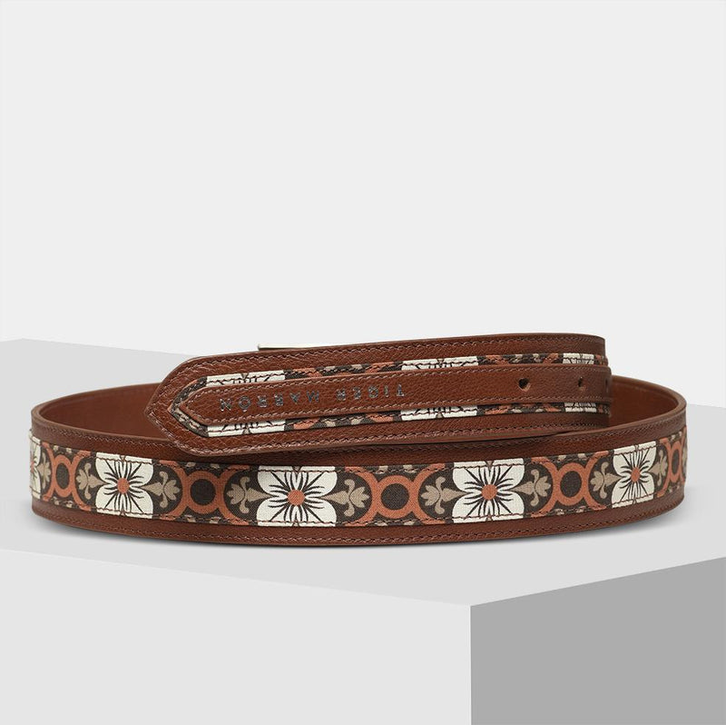 Brown Leather Designer Belt for Women