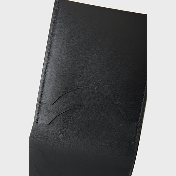 black leather handmade wallet with card slots