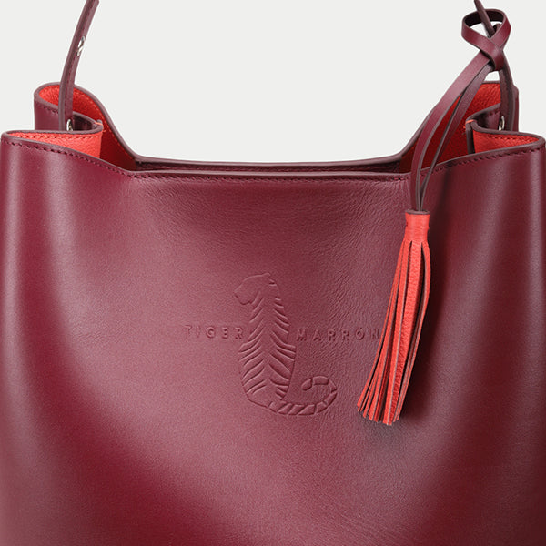 Burgundy Leather Tote Handbags