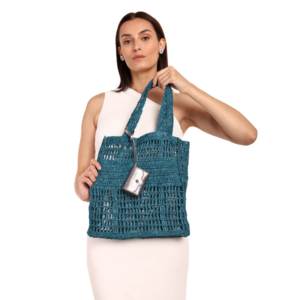 Tiger Coast Raffia Beach Bag