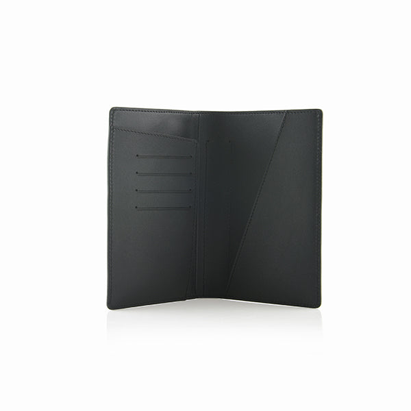 black passport holder leather