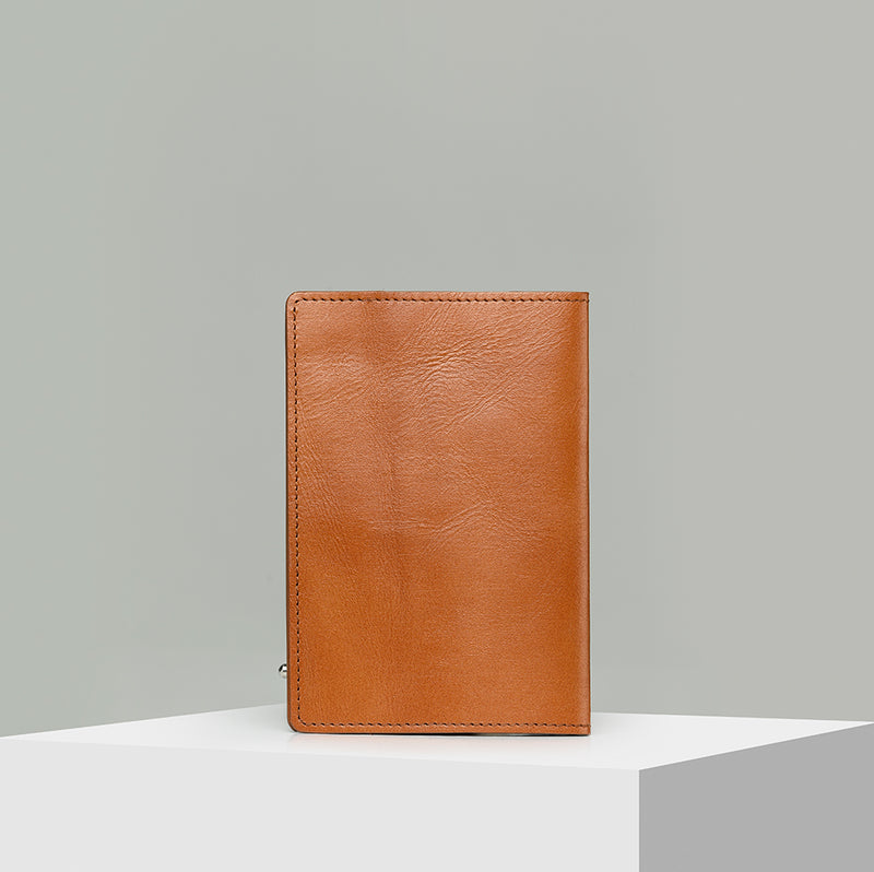 Tan leather passport cover