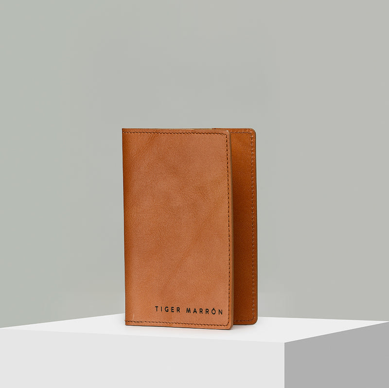 Tan leather passport holder