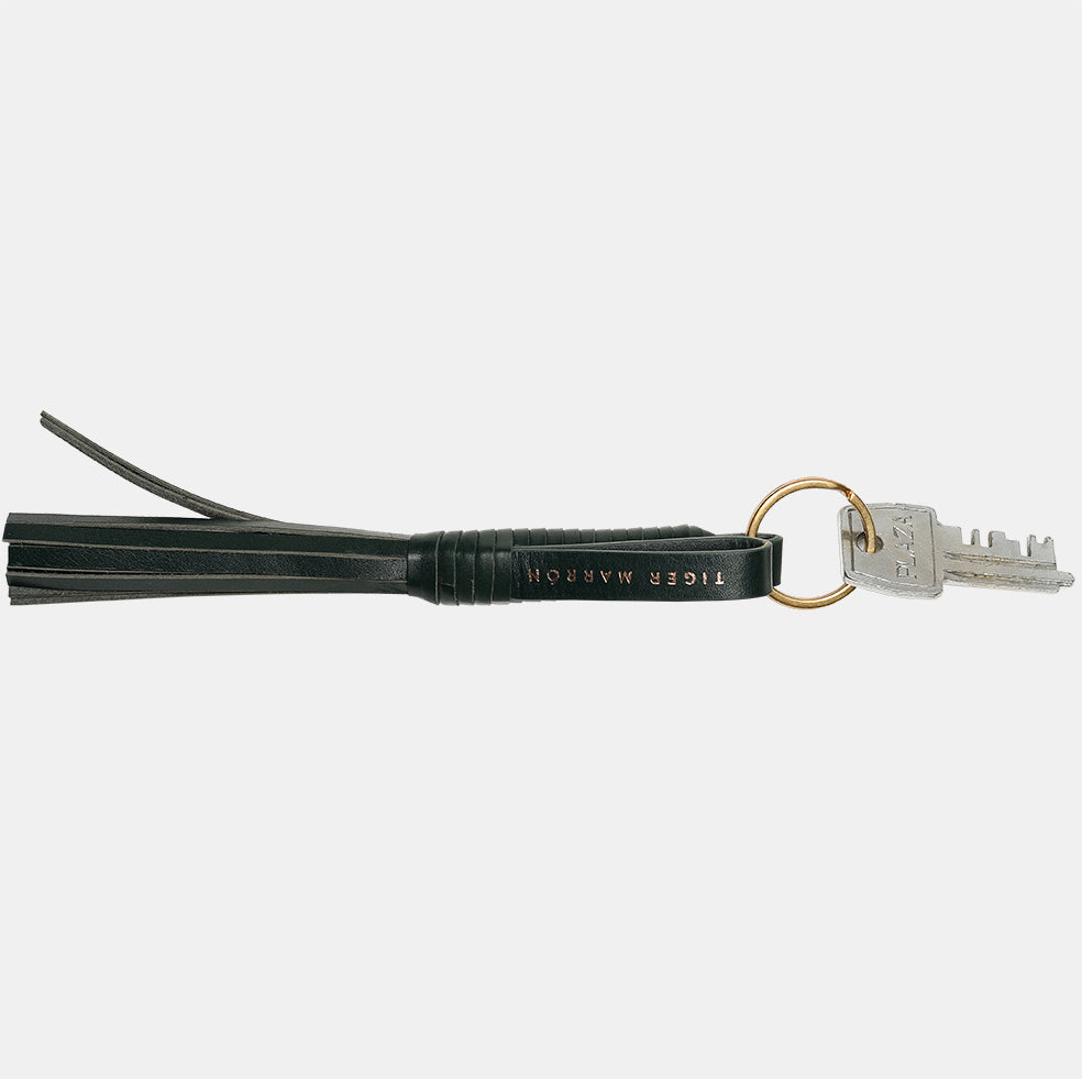 Forest Green leather key chain