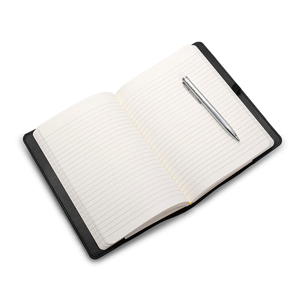 black leather notebook case