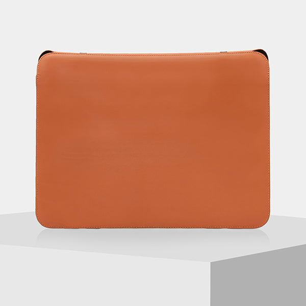 Tan and Black Leather Laptop Case