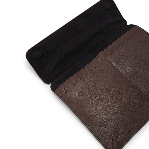 Brown and Tan Leather Laptop Case