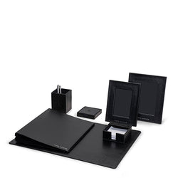 Buy Like A Boss, Black Leather Office Desk Accessories Set Online India – Marrón