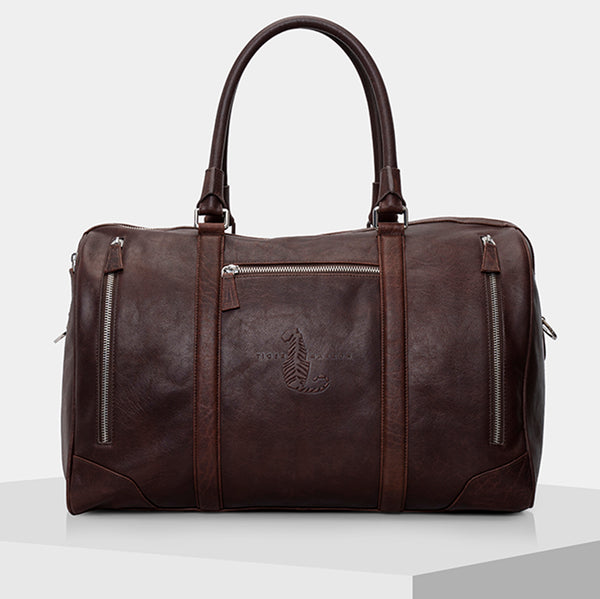 full grain leather Weekender Bags - BROWN