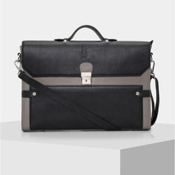 Premium Leather Laptop Bag - GREY & BLACK