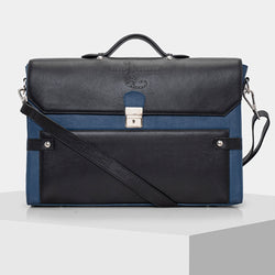 premium laptop bag - BLUE & BLACK