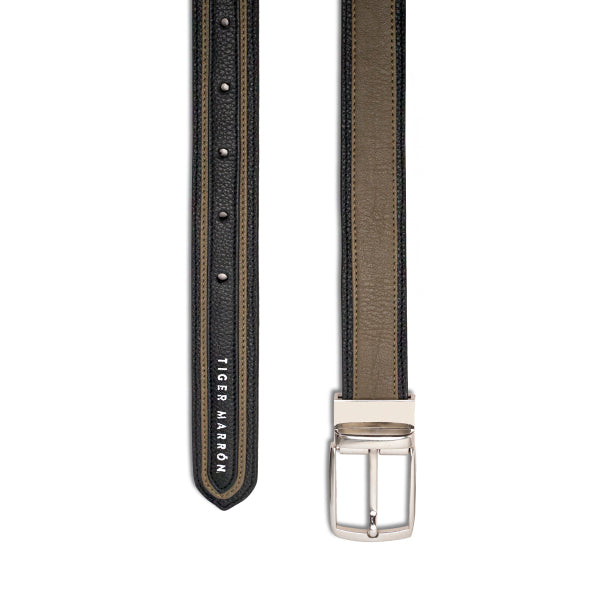 Black and Olive Green Leather Belts
