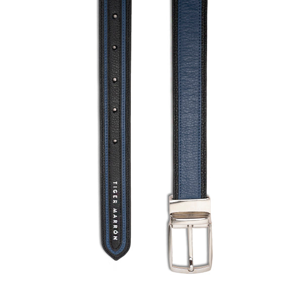 Blue and Black Leather Belts