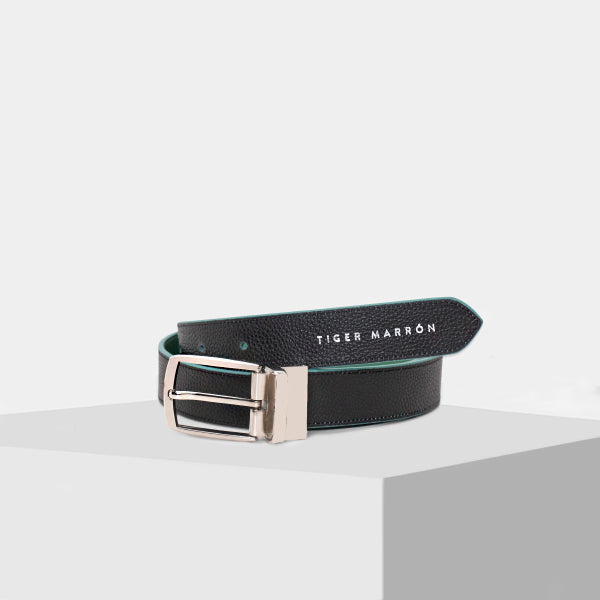 Green and Black Leather Belt