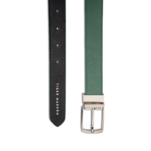 Green and Black Leather Belts