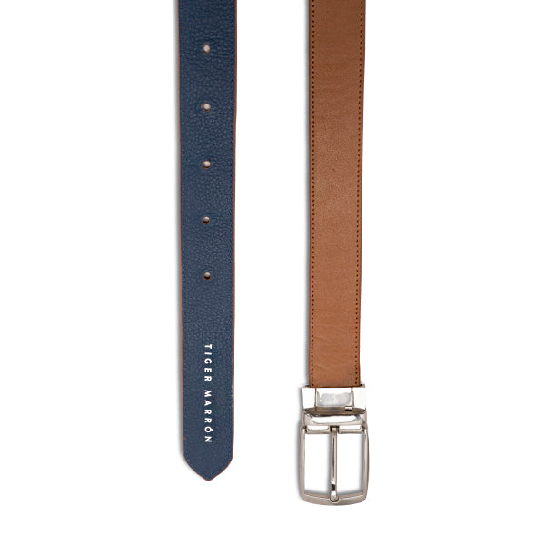 Blue and Tan Leather Belts