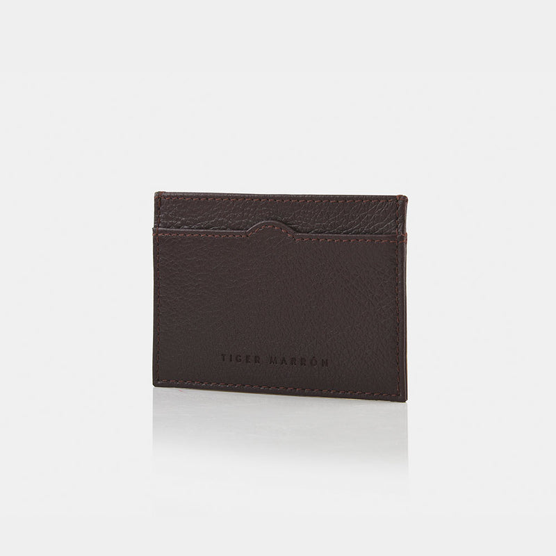 Brown leather card case