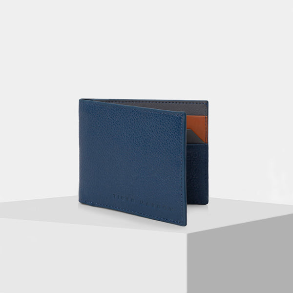Handcrafted Full Grain Leather Wallet for Men - BLUE MULTI