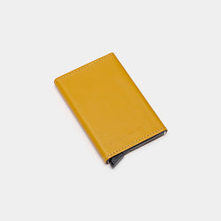 Yellow leather card holder wallet
