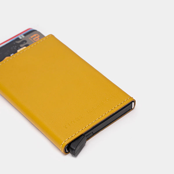 Yellow leather card case online