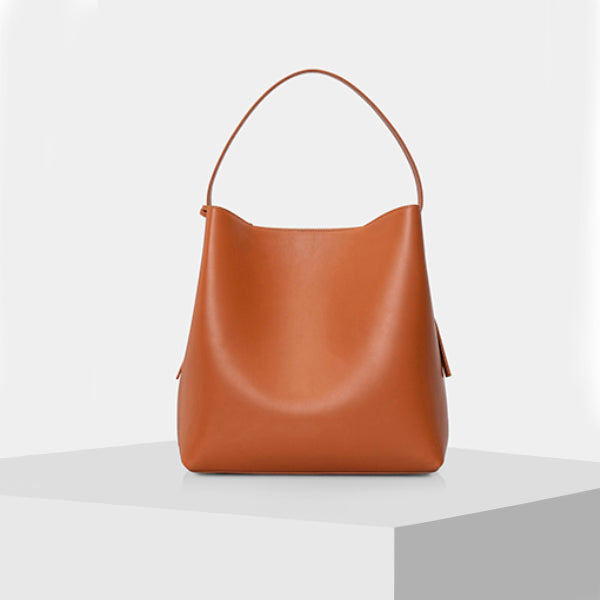 orange tote bag leather