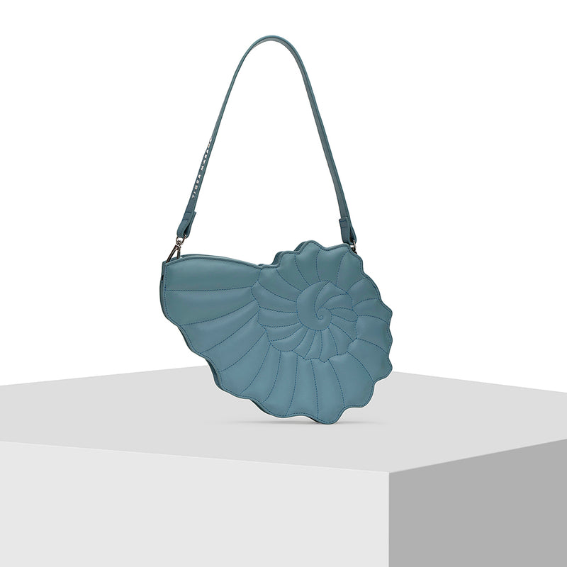 Buy Sea Shell Shape Leather Tote Bag by Tiger Fish