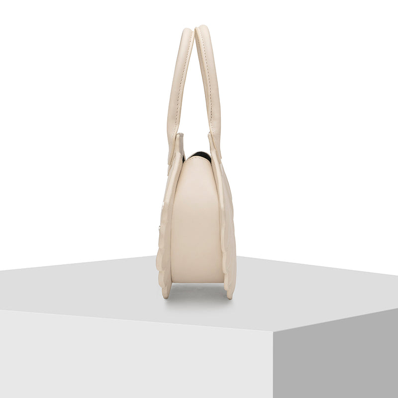 Cream Leather Tote handbags 