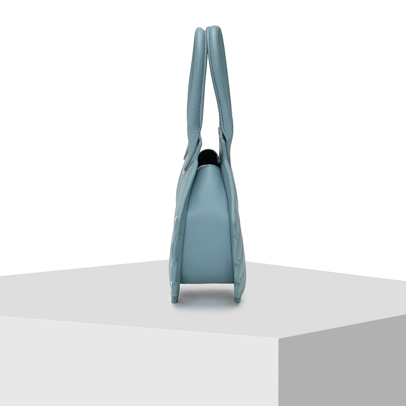 Blue Leather Tote handbags 