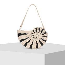 Cream & Black Leather Tote Bag by Tiger Fish