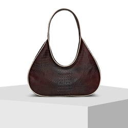 Dark Brown Leather Tote Bag by Tiger Fish