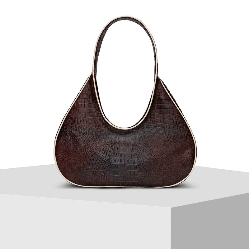 Dark Brown Leather Tote Bag Designed by Nitya Arora