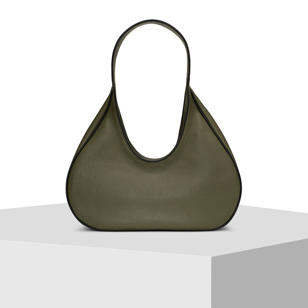 Olive Green Leather Tote Bag by Tiger Fish