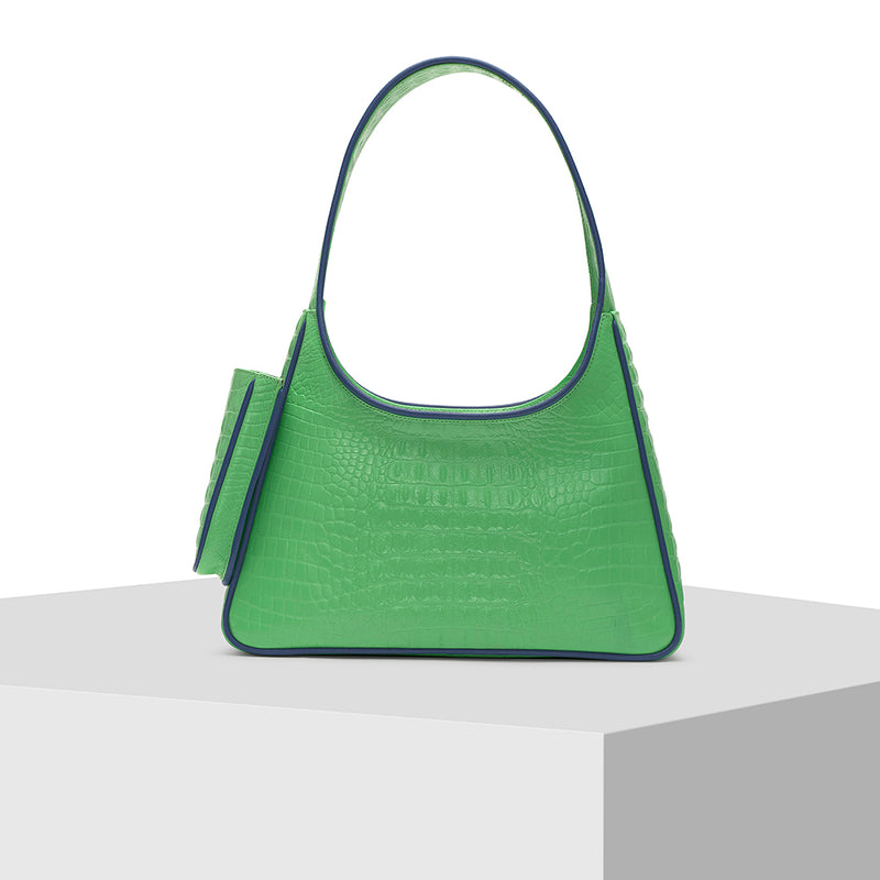 Light Green Leather Tote Bag Designed by Nitya Arora