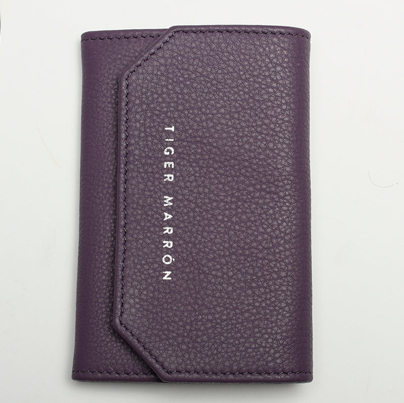 Purple Leather Zipper Wallet