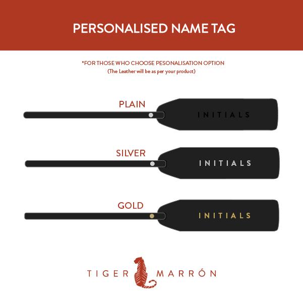 Personalised Name Tag - Tiger MarrÃ³n