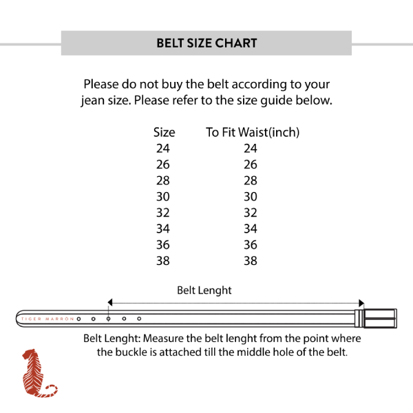 Belt size chart
